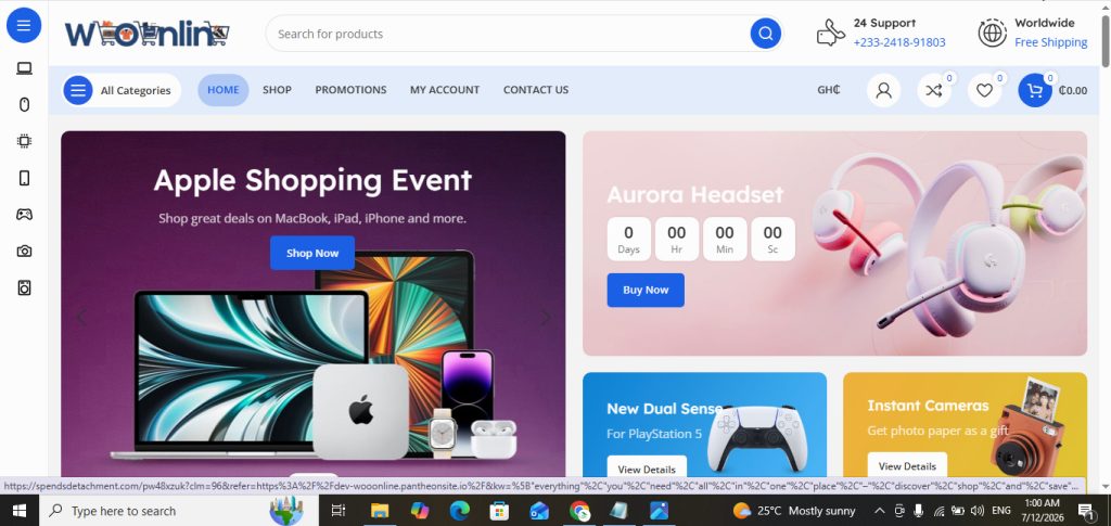 web design agency in Nsawam Ghana - Apple products eCommerce website.
