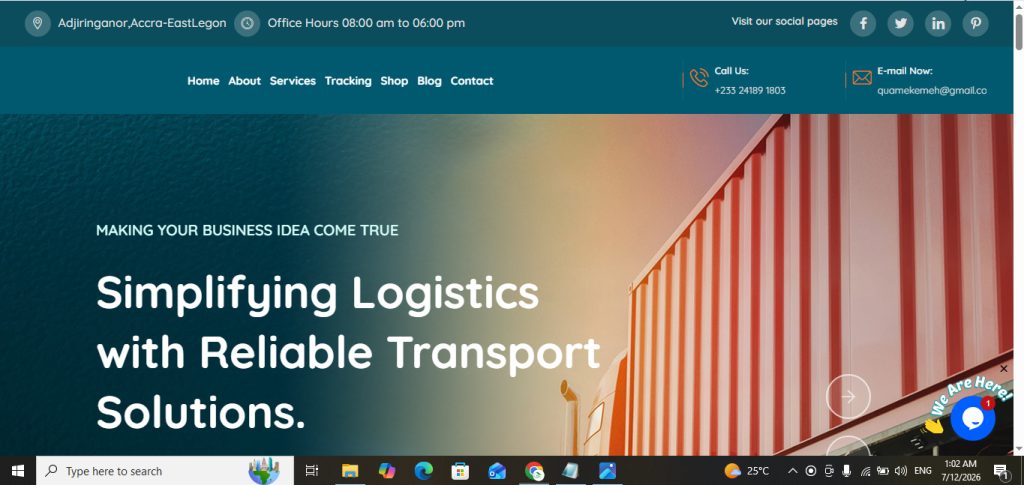 website designer in Nsawam - Fast Link Solution logistics website